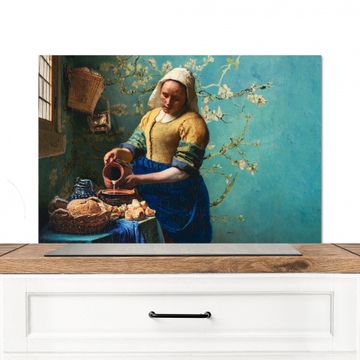Fond de hotte - La laitière sur fond bleu