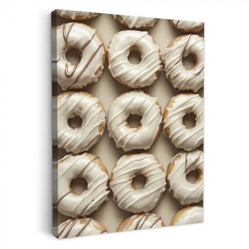 Tableau sur toile - Donuts - Chocolat - Blanc - Beige