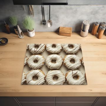 Protection plaque induction - Donuts - Chocolat - Blanc - Beige