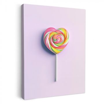 Tableau sur toile - Coeur - Sucette - Bonbons