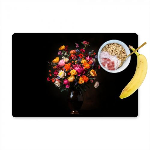 Sets de table - Coloré - Bouquet - Vase - Marron foncé