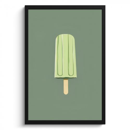 Cadre Photo - Vert - Glace à l'eau - Bâton - Illustration