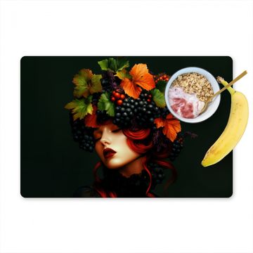 Sets de table - Femme - Rouge - Vert - Raisins