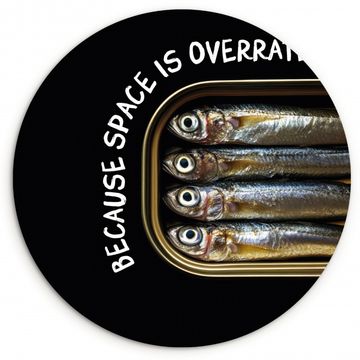 Tableau rond - Sardines - Texte - Poisson - En conserve