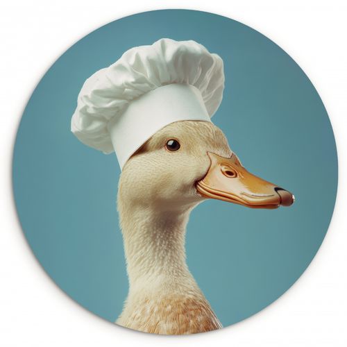 Tableau rond - Canard - Toque - Mignon - Oiseau