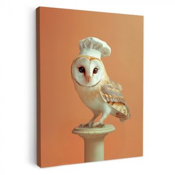 Tableau sur toile - Barbagianni - Cappello da cuoco - Arancione - Uccello