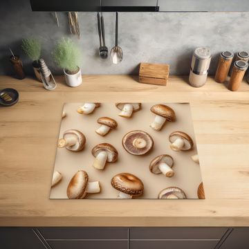 Protection plaque induction - Champignons de châtaigne - Beige