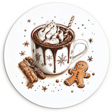 Tableau rond - Chocomel - Décoration - Gâteau - Hiver - Noël