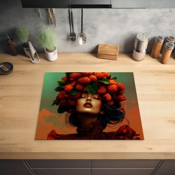 Protection plaque induction - Femme - Framboises - Feuilles