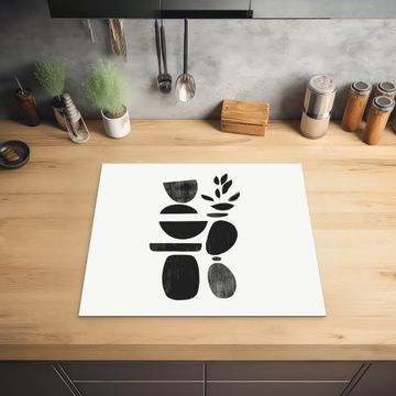 Protection plaque induction - Japandi - Noir - Abstrait