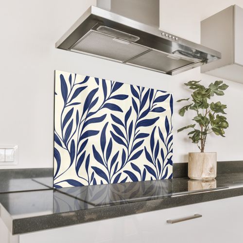 Fond de hotte - Feuilles - lierre - Bleu foncé