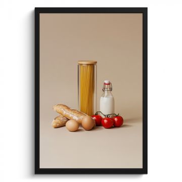 Cadre Photo - Spaghetti - Lait - Tomates - Œufs - Pain
