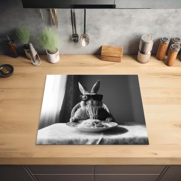 Protection plaque induction - Lapin - Lapin - Lunettes de soleil - Nappe - Pâtes - Mignon
