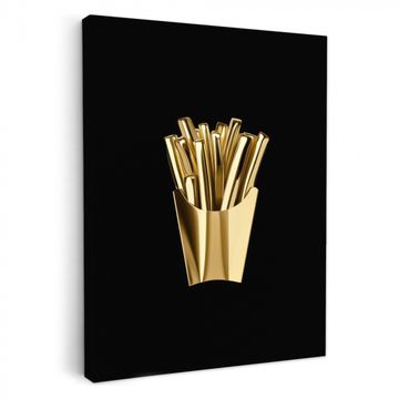 Tableau sur toile - Frites - Or - Chrome - Alimentation