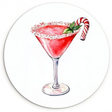 Tableau rond - Cocktail - Boisson - Hiver - Art