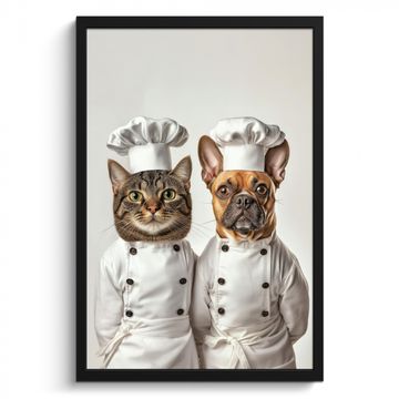 Cadre Photo - Chat - Chien - Vêtements de cuisine
