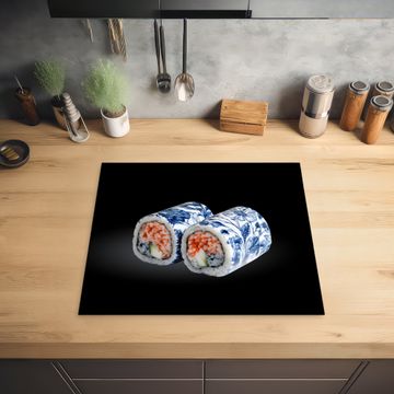 Protection plaque induction - Sushi - Bleu de Delft - Riz - Poisson - Elégant