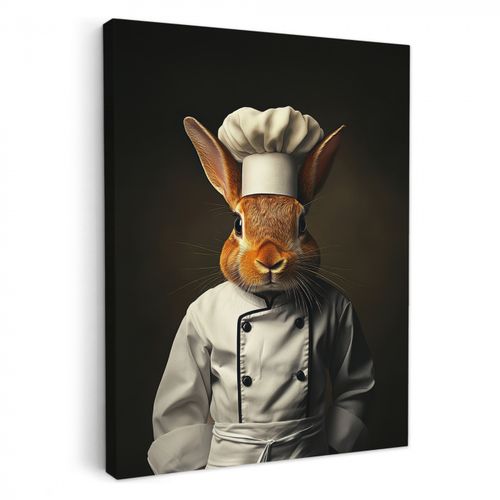 Tableau sur toile - Lapin - Cuisinier - Animal