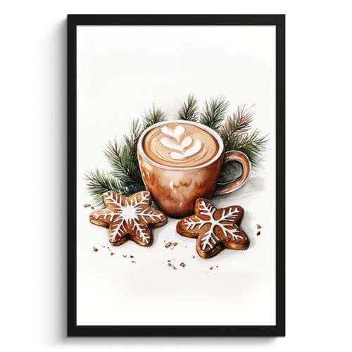 Cadre Photo - Café - Gâteau - Hiver - Art - Noël