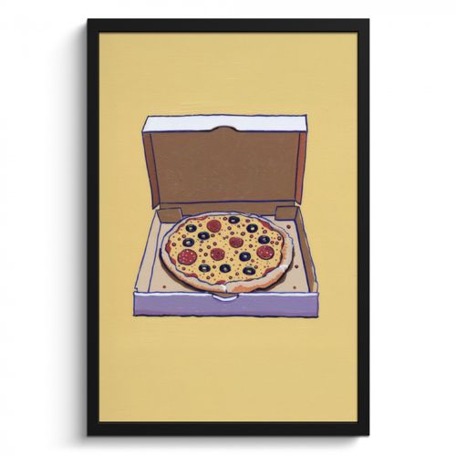 Cadre Photo - Pizza - Boîte - Salami - Illustration