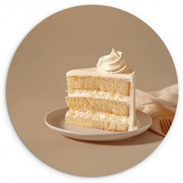 Tableau rond - Gâteau à la vanille - Gâteau - Crémeux