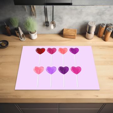 Protection plaque induction - Sucette - Coeur - Rose - Bonbons