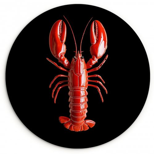 Tableau rond - Cancer - Glossier Rouge - Noir