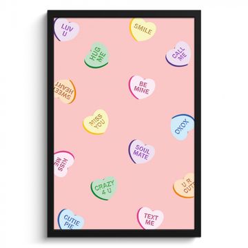 Cadre Photo - Coeur - Bonbons - Pastel - Texte