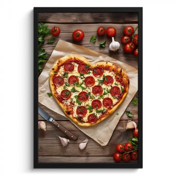 Cadre Photo - Pizza - Coeur - Pepperoni - Tomate