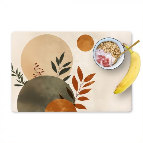 Sets de table - Formes - Rondes - Feuilles - Beige