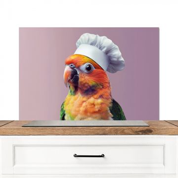 Fond de hotte - Perroquet - Toque - Curieux - Oiseau