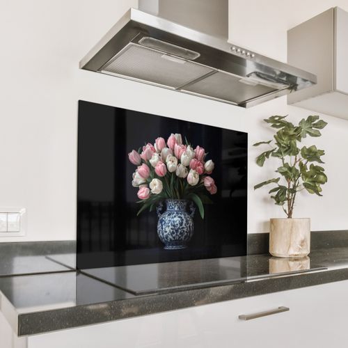 Fond de hotte - Fleurs - Rose - Tulipes - Vase