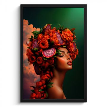 Femme - Boissons fruits - Roses