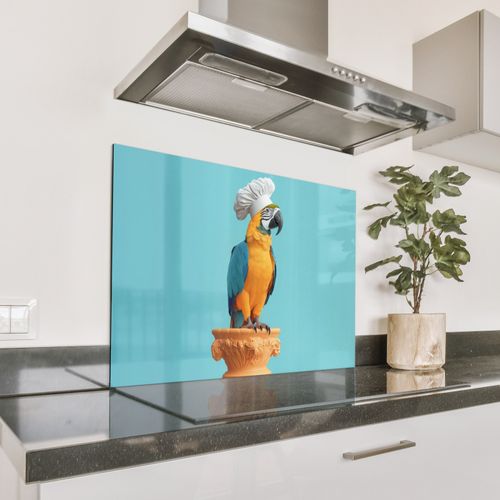 Fond de hotte - Perroquet - Chapeau de cuisinier - Drôle - Oiseau