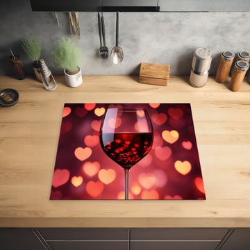 Protection plaque induction - Rouge - Vin - Coeurs