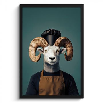 Cadre Photo - Chèvre - Cornes - Vêtements de cuisine