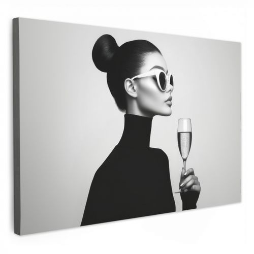 Tableau sur toile - Femme - Champagne - Moderne