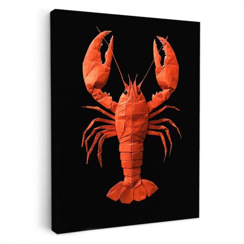 Tableau sur toile - Homard - Papier - Papier origami - Rouge