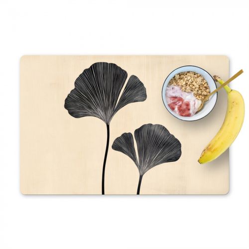 Sets de table - Feuilles - Minimaliste - Noir