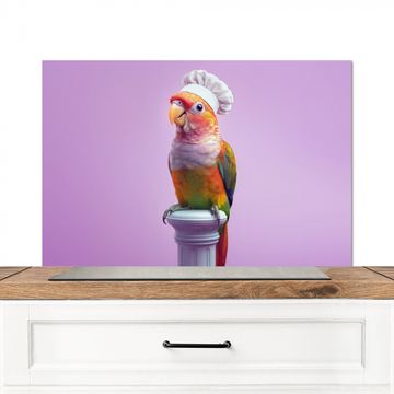 Fond de hotte - Perroquet - Chapeau de cuisinier - Pilier - Oiseau