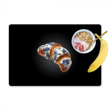 Sets de table - Croissant - Motif floral - Bleu de Delft