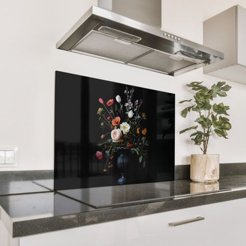 Fond de hotte - Composition florale - Vase - Noir