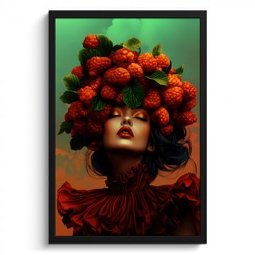 Cadre Photo - Femme - Framboises - Feuilles