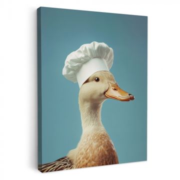 Tableau sur toile - Canard - Toque - Mignon - Oiseau