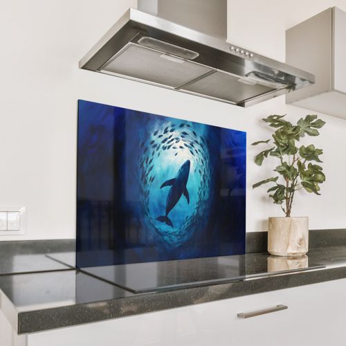 Fond de hotte - Baleine - Poisson - Bleu foncé