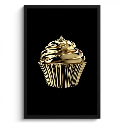 Cadre Photo - Cupcake - Nourriture - Or - Noir