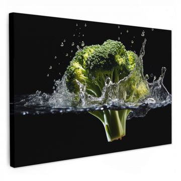 Tableau sur toile - Brocoli - Vert - Eau - Noir
