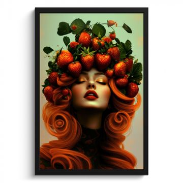 Cadre Photo - Femme - Fraises - Couronne