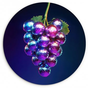 Tableau rond - Violet - Disco - Fête - Raisin
