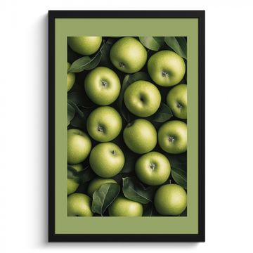 Cadre Photo - Pommes - vertes - feuilles